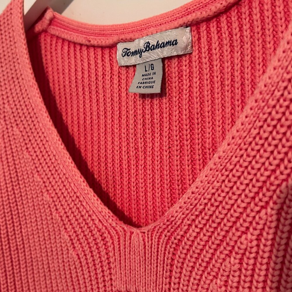 Tommy Bahama Woman's Coral Sleeveless Sweater Tank Size L